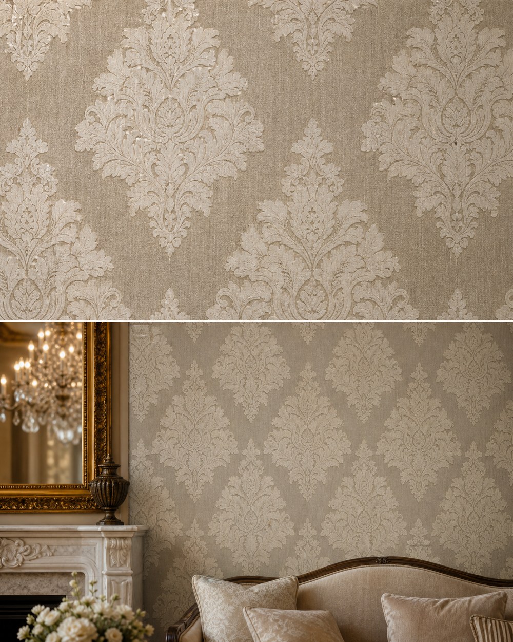 Grand Damask Wall — Living Room Wallpaper