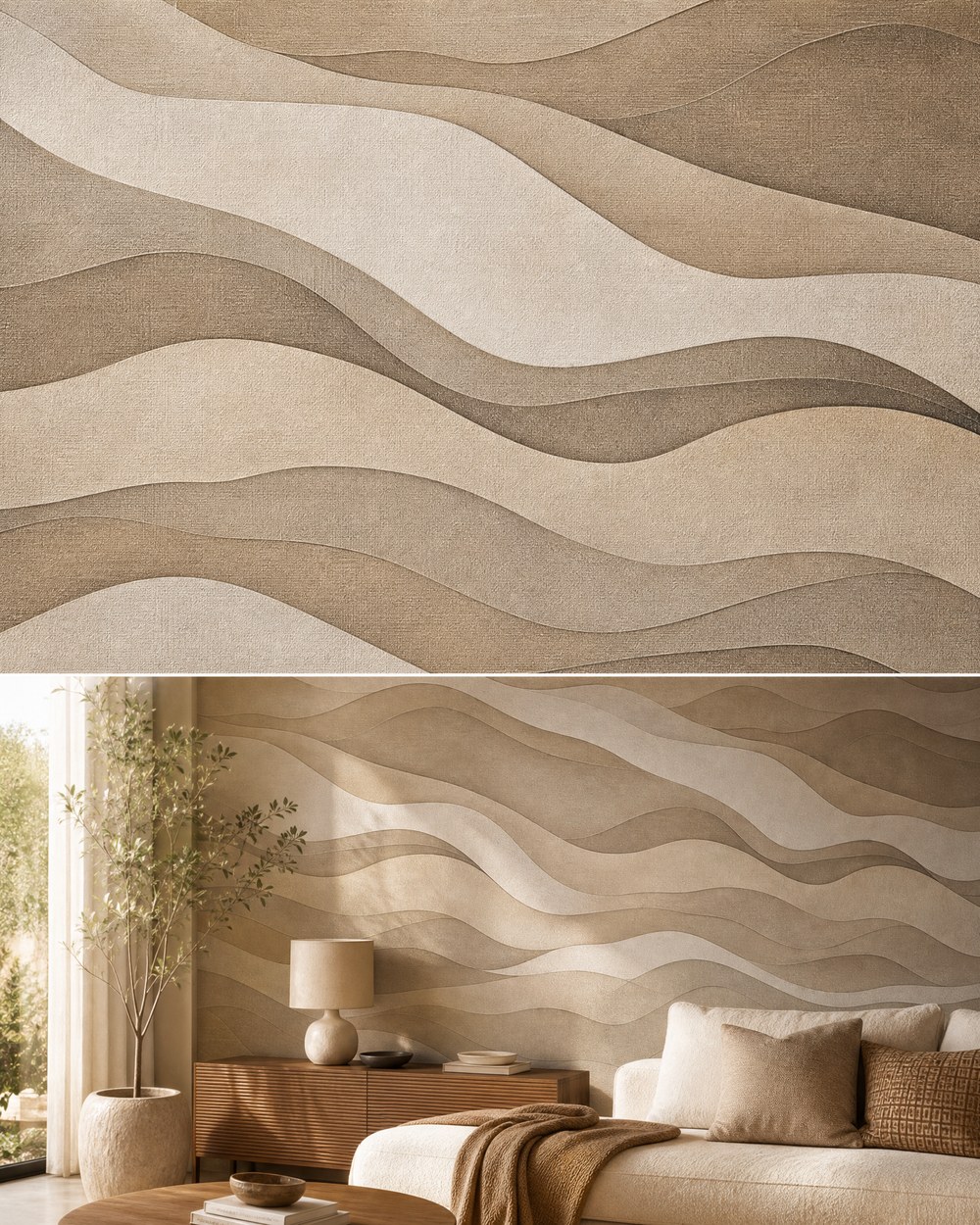 Horizon Layered Waves — 3D Wallpaper