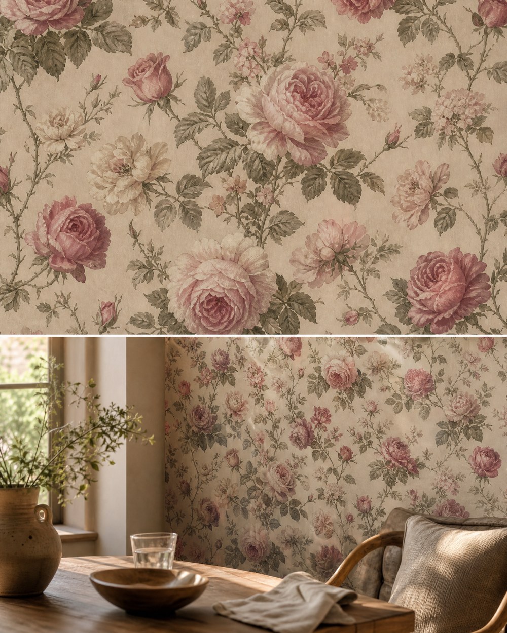 Vintage Rose Garden — Floral Wallpaper