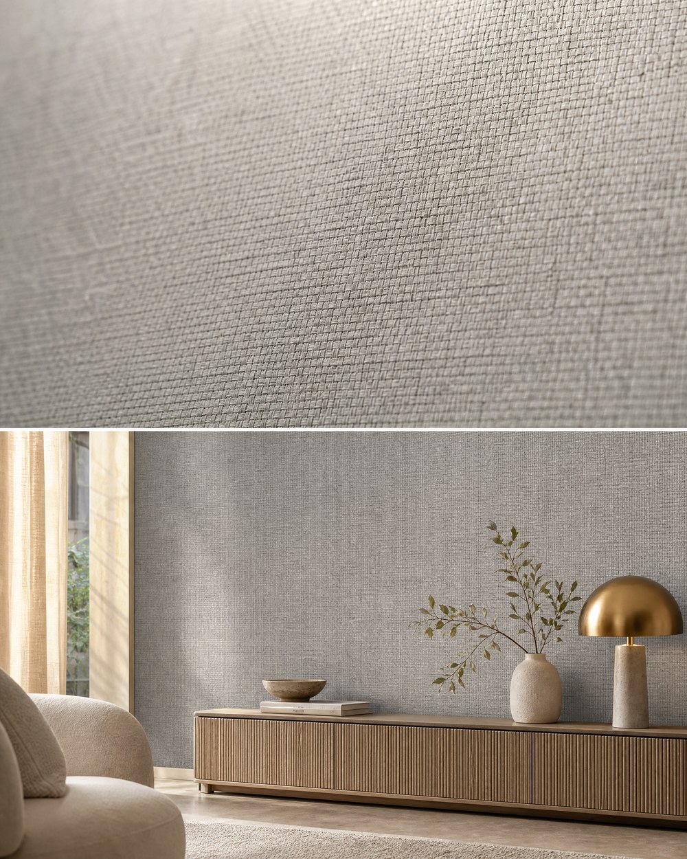 Woven Grey Fabric — Textured Wallpaper