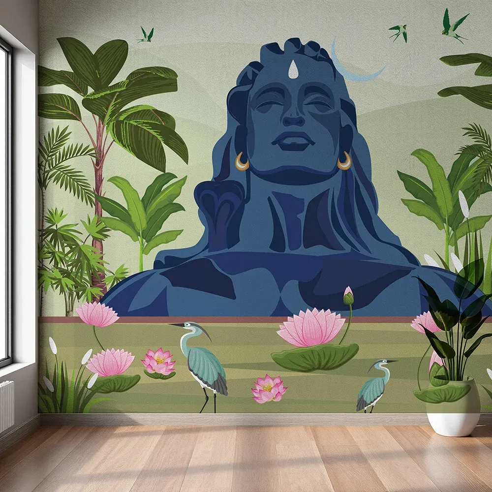 Adiyogi Tropical Theme Unique Wallpaper - Image 2